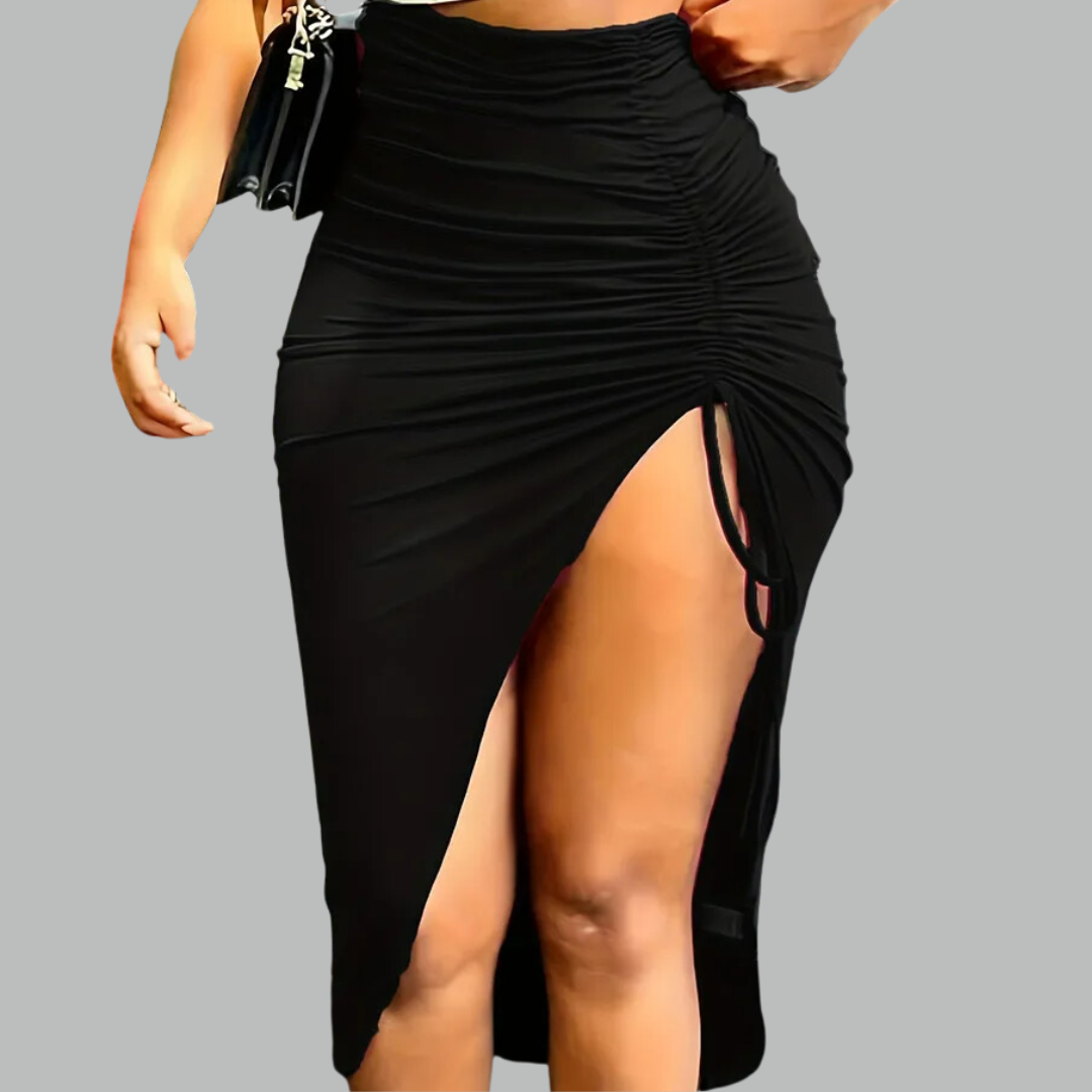 Sexy Drawstring Split Skirt