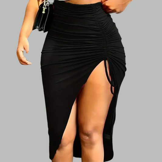 Sexy Drawstring Split Skirt